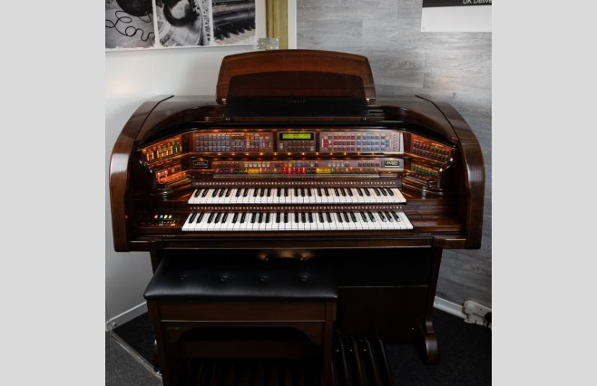 Used Lowrey Majesty Cherry Organ All Inclusive Top Grade Package (SN:510D604H022235) - Image 1